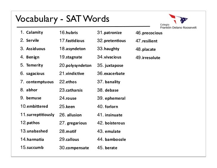 Sat vocabulary