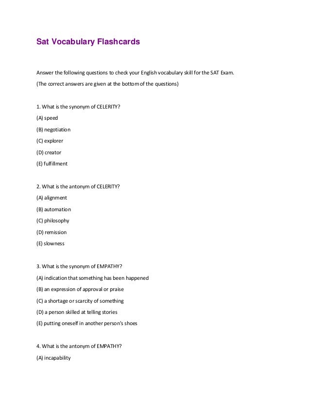 Sat vocabulary flashcards pdf