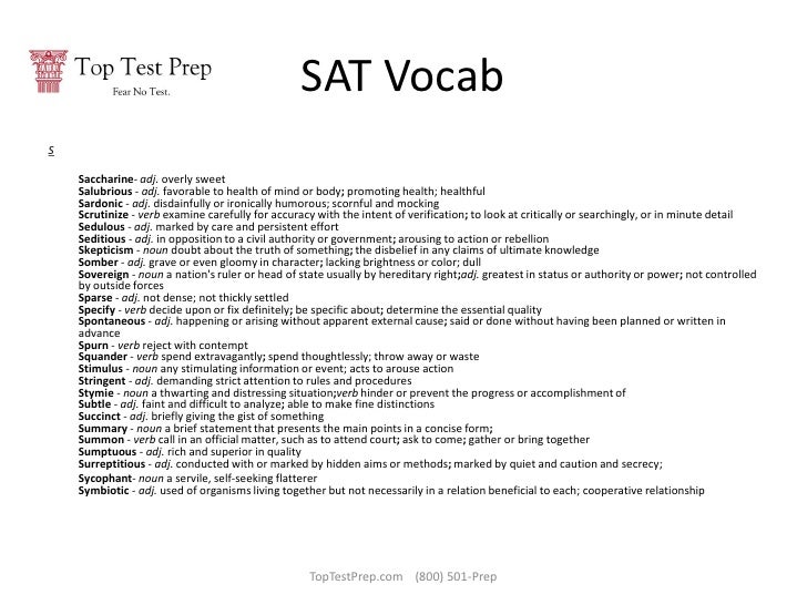 Sat Words And Meanings