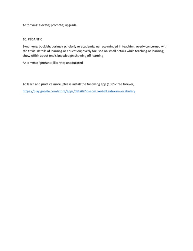 Sat vocabulary quizlet pdf