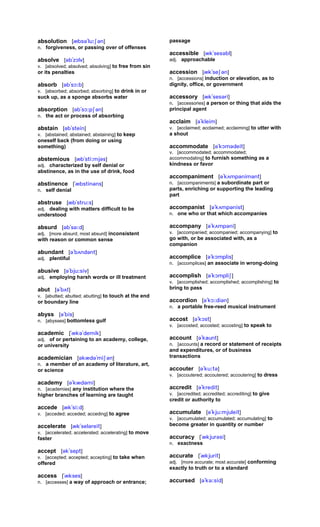 Accoutering Sat vocabulary vocabuly | PDF