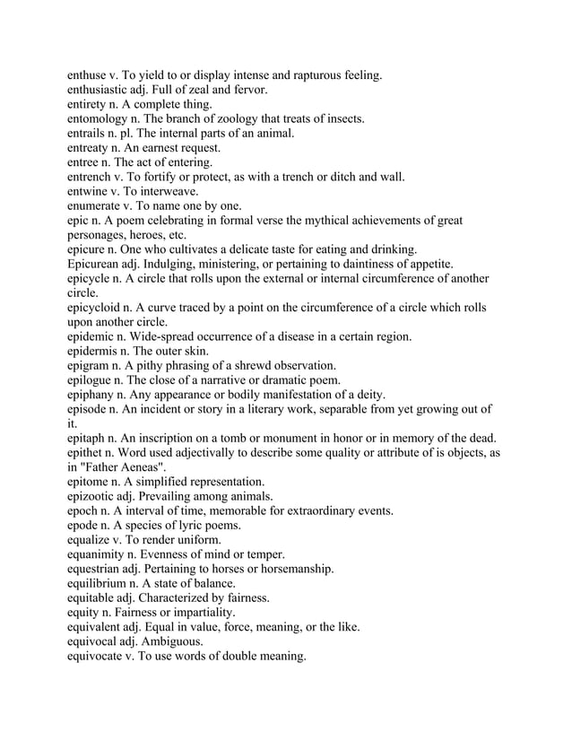 Sat vocabulary words