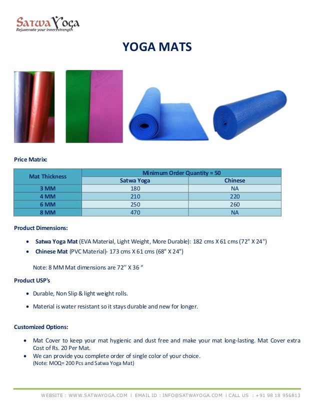 yoga mat dimensions