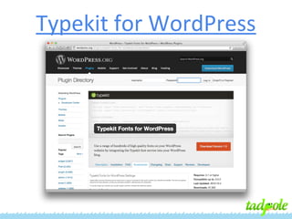 Typekit for WordPress

 
