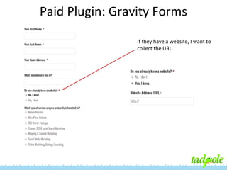 Paid Plugin: Gravity Forms
If they have a website, I want to
collect the URL.

 