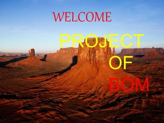 WELCOME 
PROJECT 
OF 
BOM 
 