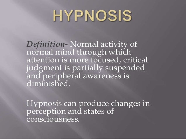 definition of hypnosis definition of hypnosis