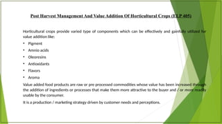 Experiential Learning in Post Harvest Management and Value Addition of ...