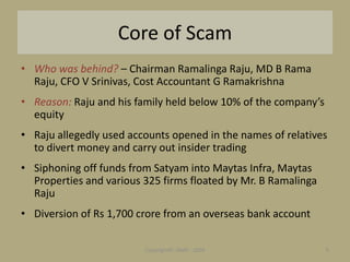 Satyam Scam &amp; Corporate Governance