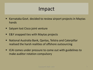 Satyam Scam &amp; Corporate Governance