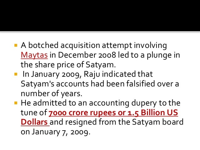 ppt on satyam scandal