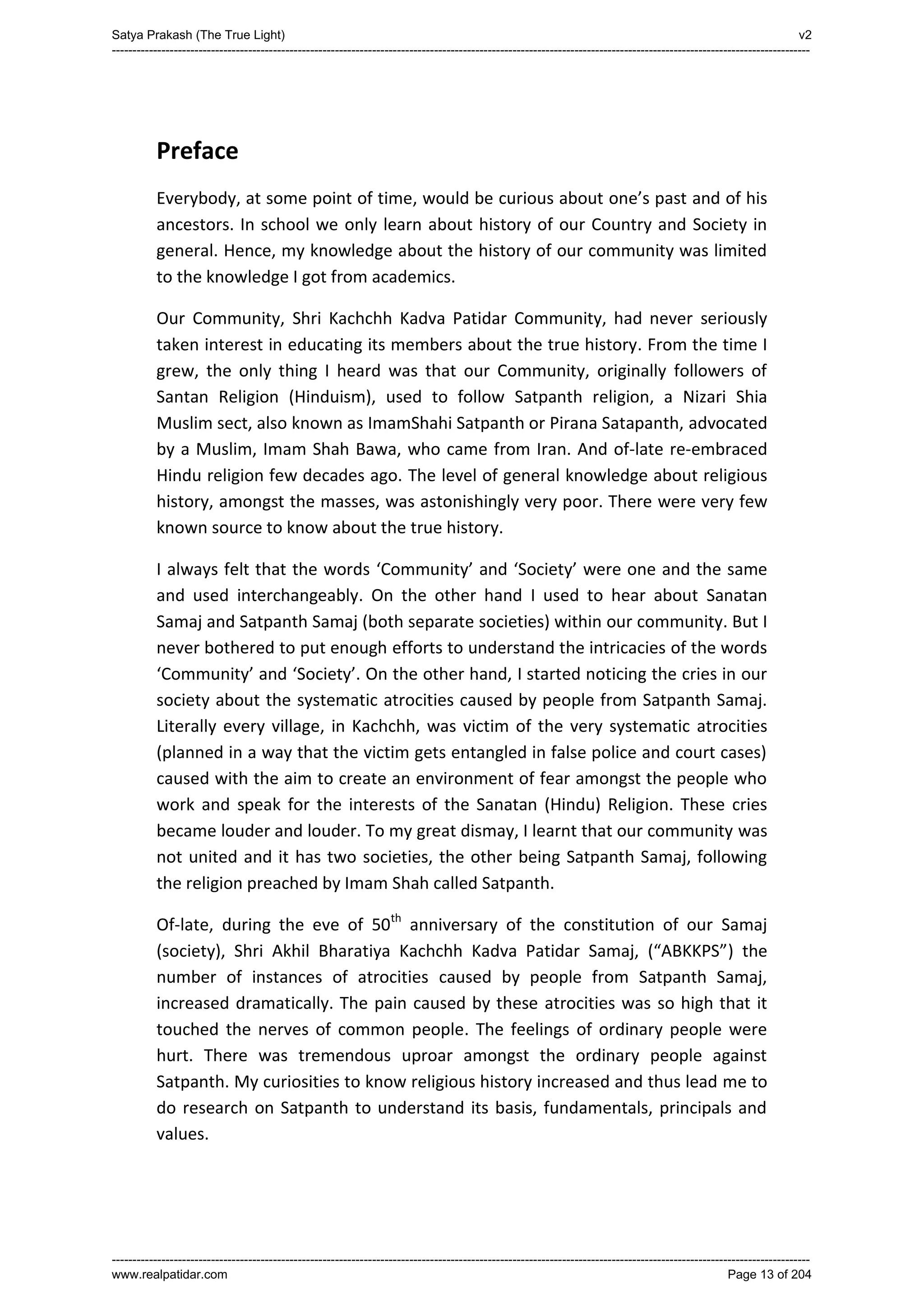 Series 40 -Satya Prakash - The True Light - History of Pirana Satpanth -in English