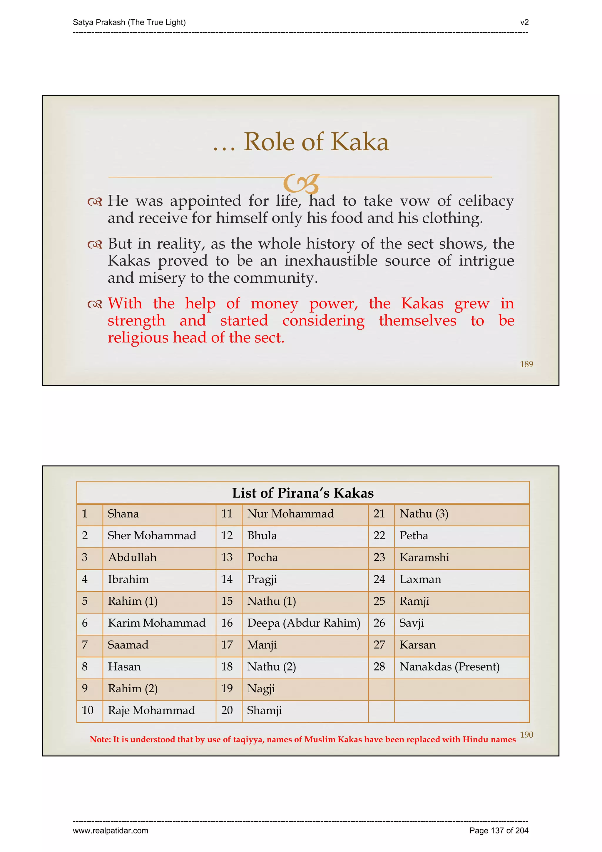 Series 40 -Satya Prakash - The True Light - History of Pirana Satpanth -in English