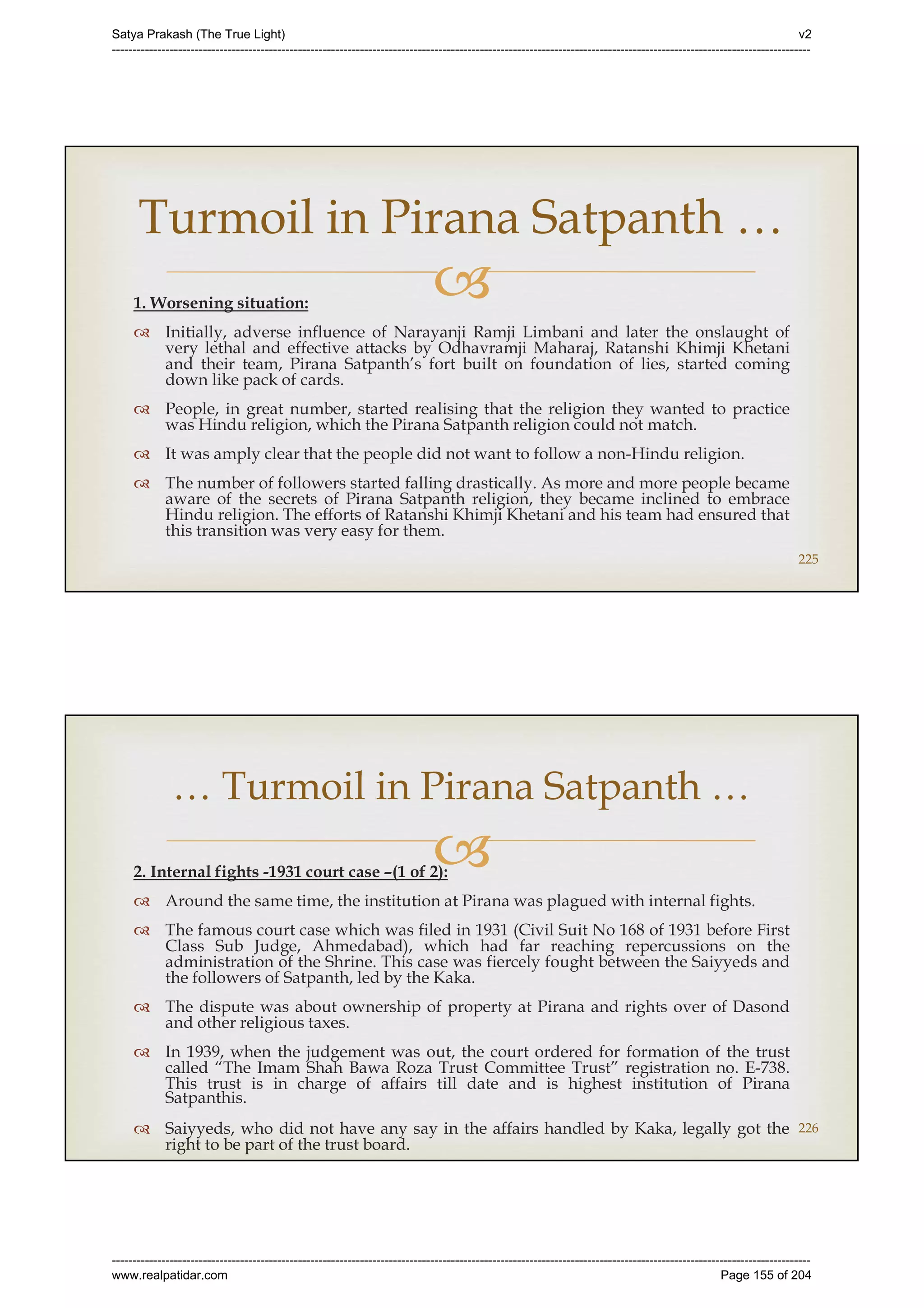 Series 40 -Satya Prakash - The True Light - History of Pirana Satpanth -in English