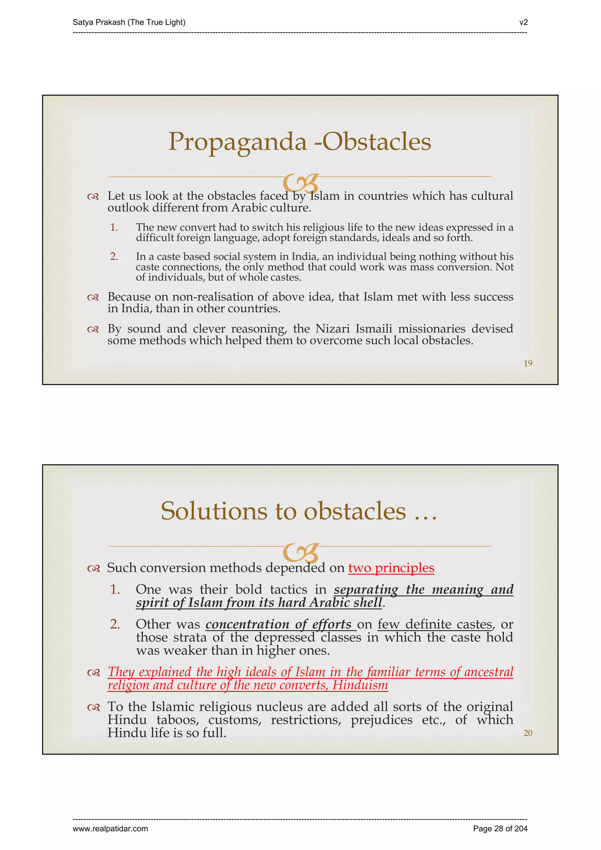 Series 40 -Satya Prakash - The True Light - History of Pirana Satpanth -in English