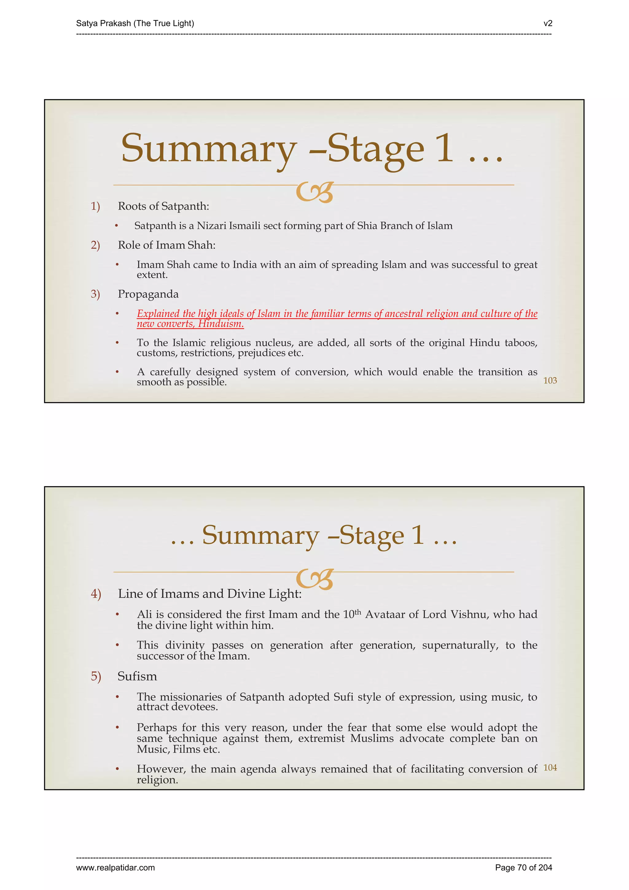 Series 40 -Satya Prakash - The True Light - History of Pirana Satpanth -in English