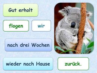 Aufpassen!
Die Lösung zum letzten Satz!
 