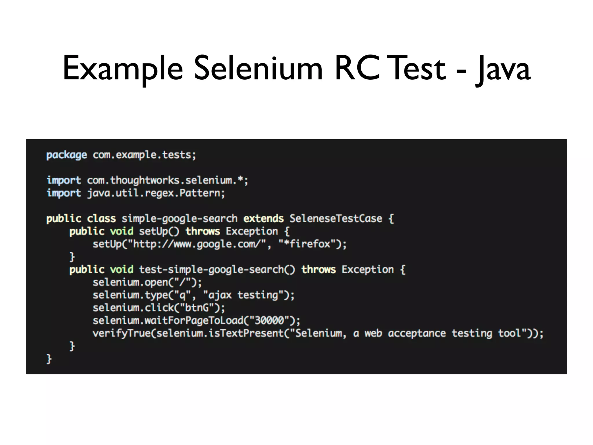Example Selenium RC Test - Java 