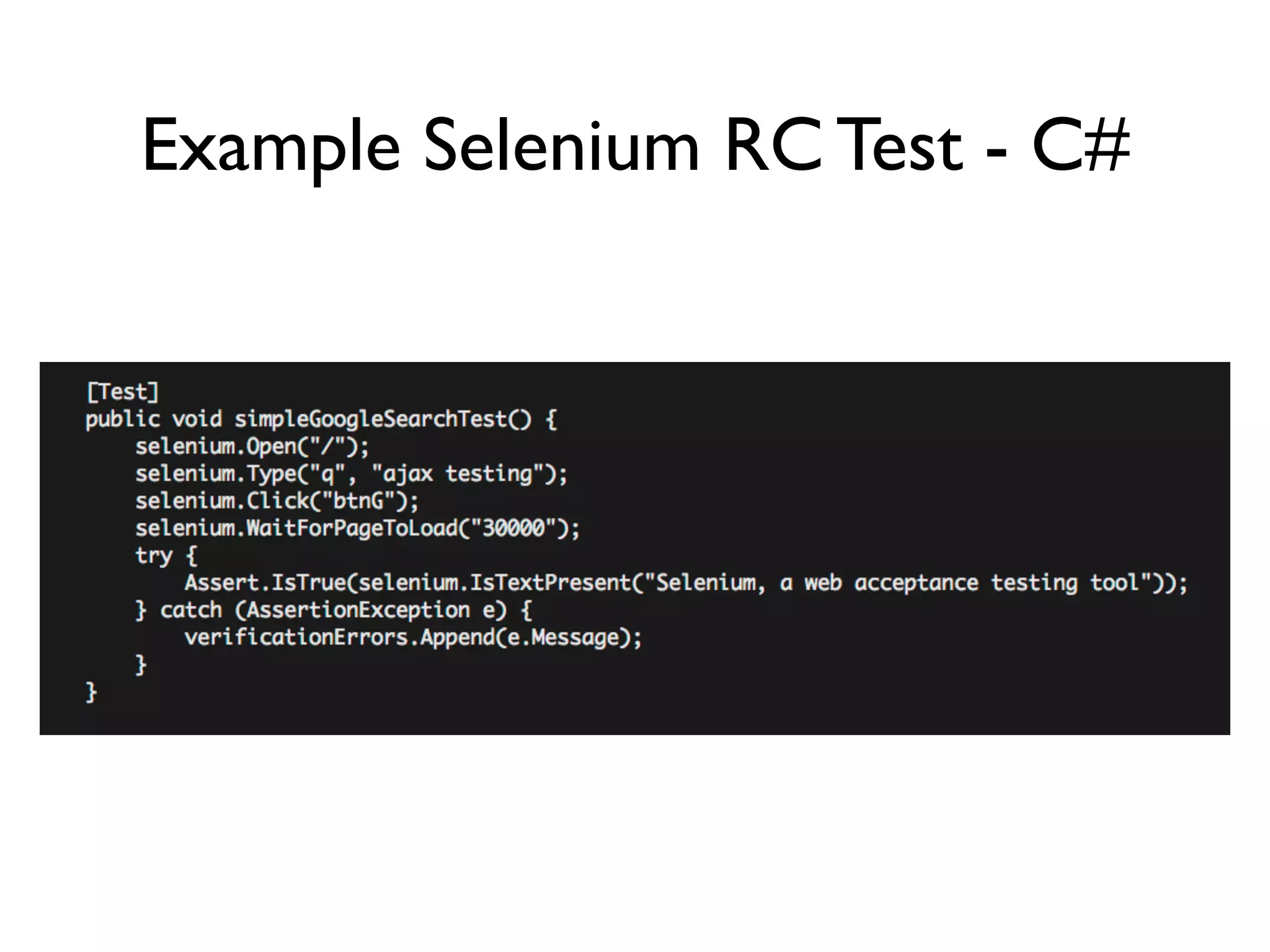 Example Selenium RC Test - C# 