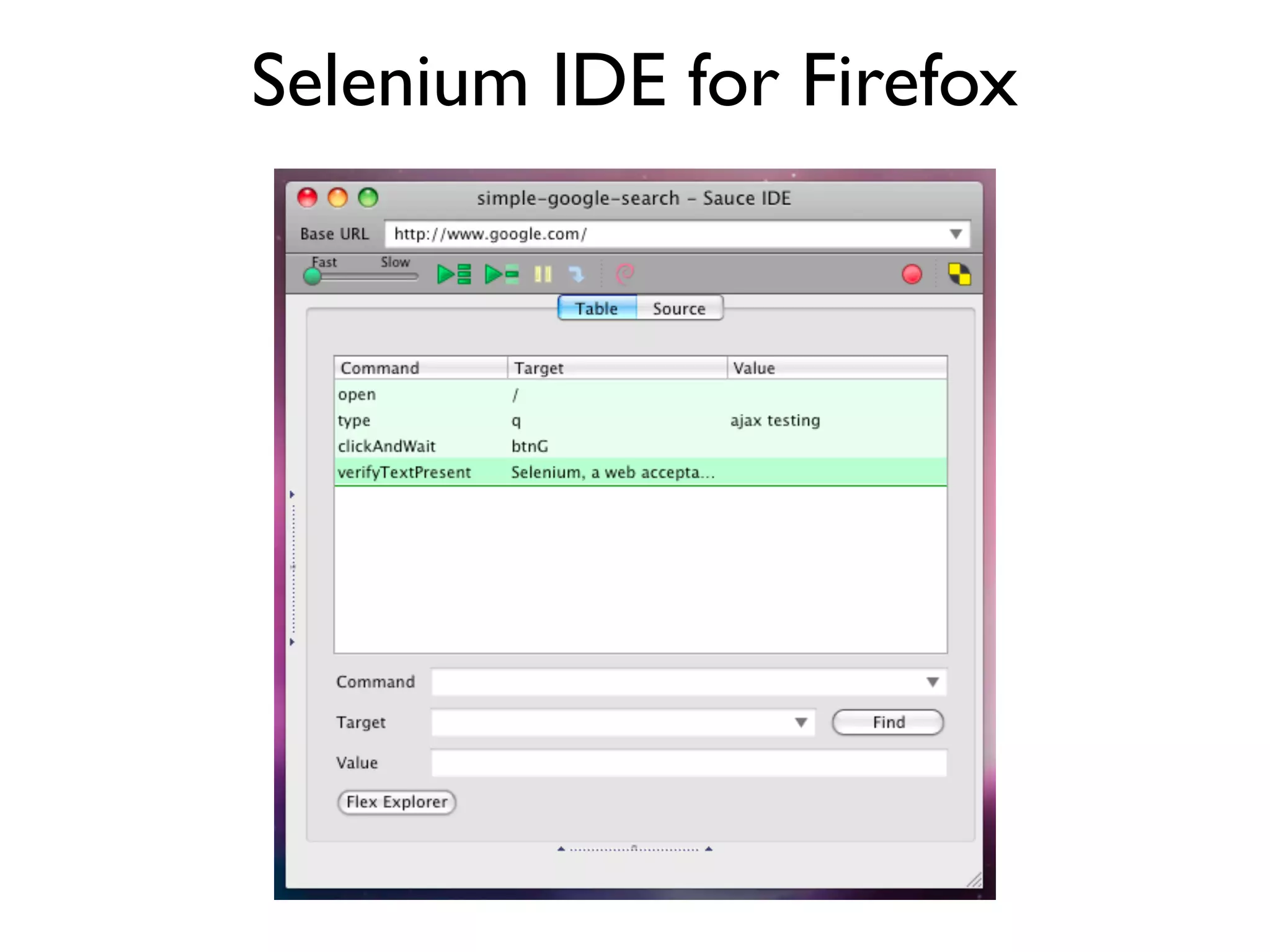 Selenium IDE for Firefox 