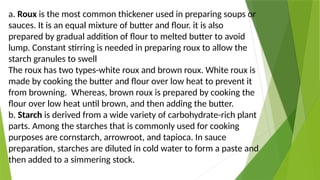 Corn Starch Roux TLE Cookery querter 3 Lesson 3 Preparing Stock, Soups and sauces | PPTX