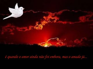 é quando o amor ainda não foi embora, mas o amado já... 