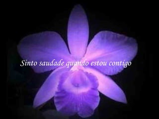 Sinto saudade quando estou contigo
 