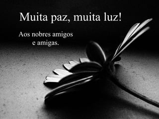 Muita paz, muita luz!
Aos nobres amigos
    e amigas.
 