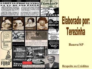 Respeite os Créditos Elaborado por: Terezinha Bauru/SP 