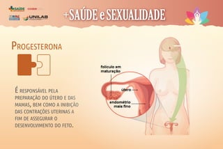COORDENAÇÃO
DE ASSISTÊNCIA À
SAÚDE DO ESTUDANTE
coase
É RESPONSÁVEL PELA
PREPARAÇÃO DO ÚTERO E DAS
MAMAS, BEM COMO A INIBIÇÃO
DAS CONTRAÇÕES UTERINAS A
FIM DE ASSEGURAR O
DESENVOLVIMENTO DO FETO.
PROGESTERONA
 