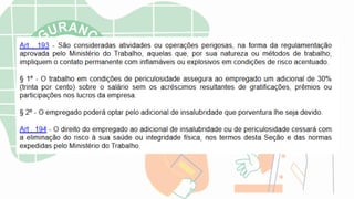 SAÚDE E SEGURANÇA DO TRABALHO Legislação