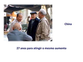 27 anos para atingir o mesmo aumento
China
 