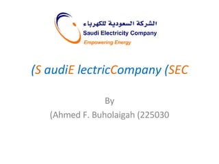 S audi  E lectric  C ompany ( SEC ) By Ahmed F. Buholaigah (225030) 