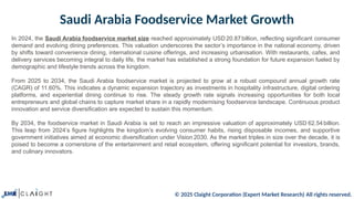 Saudi Arabia Foodservice Market Size, Trends, Growth | Forecast 2034 | PPTX