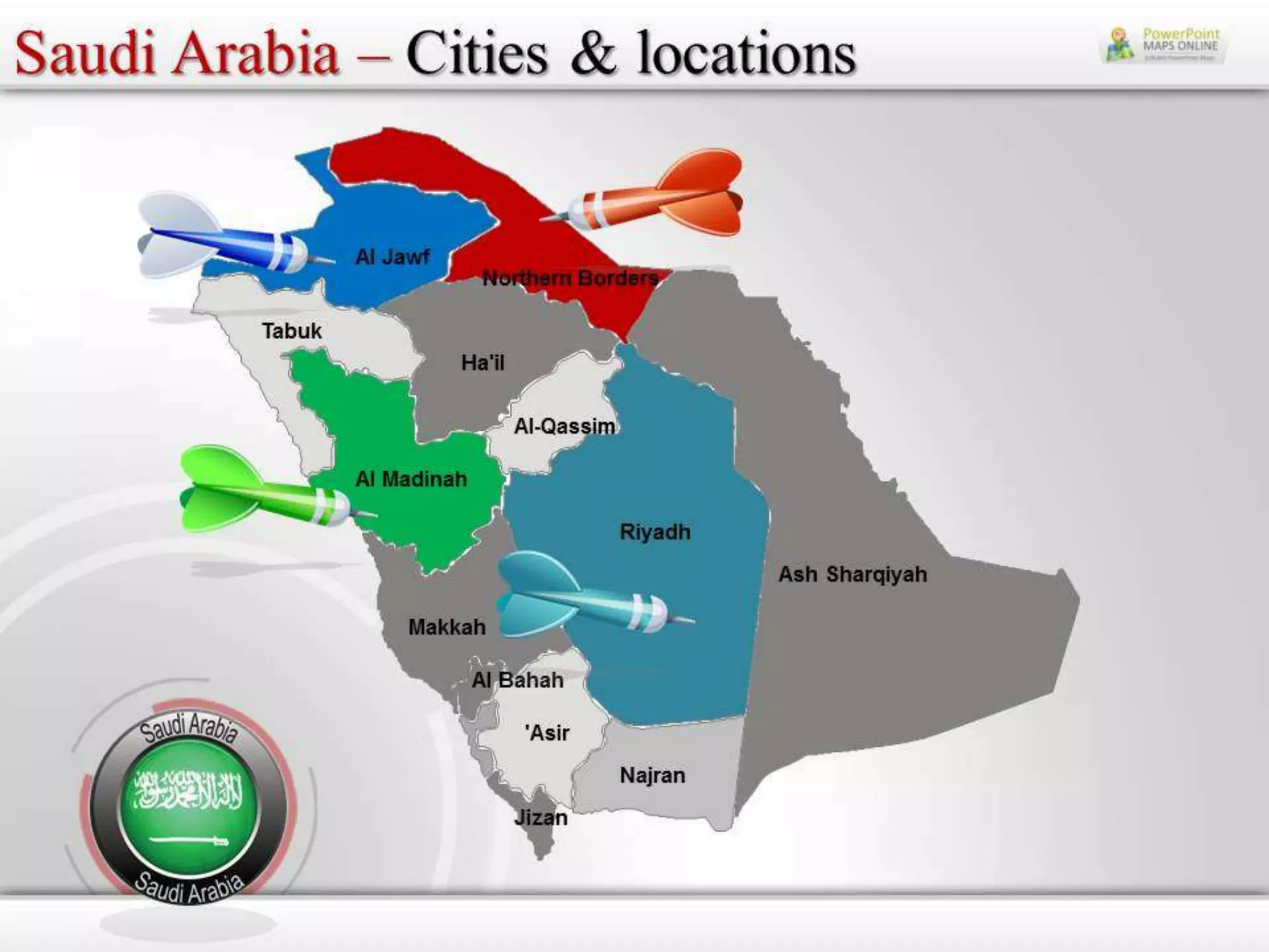Saudi Timemap Saudi Arabia Presentation Map Slides | PPTX