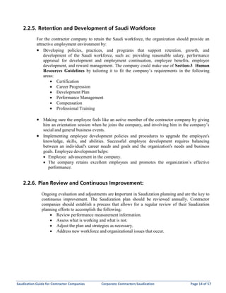 Saudization Strategy Saudization guide contractor | PDF