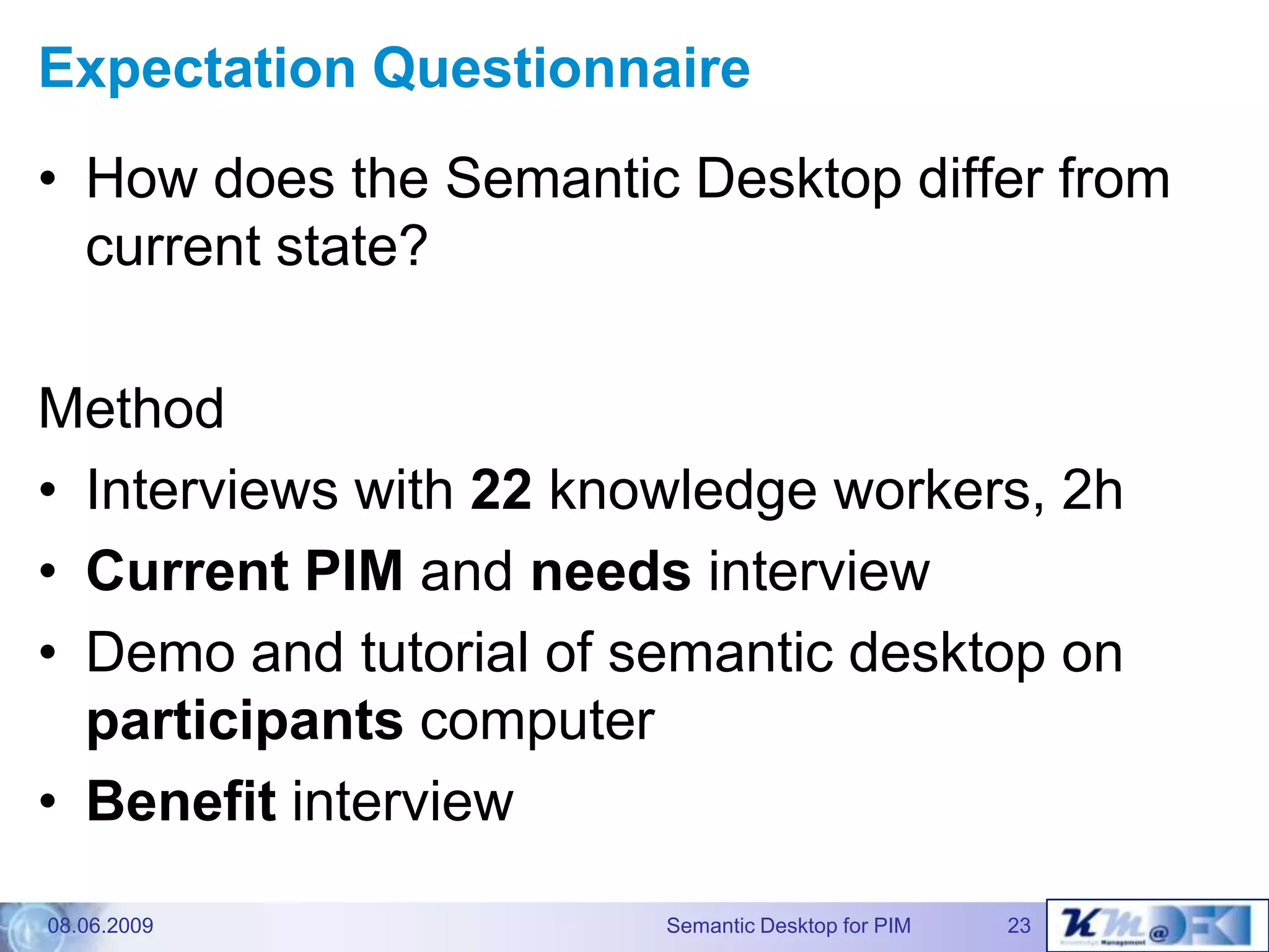The Gnowsis Semantic Desktopapproach to Personal InformationManagement - Dissertation defence talk