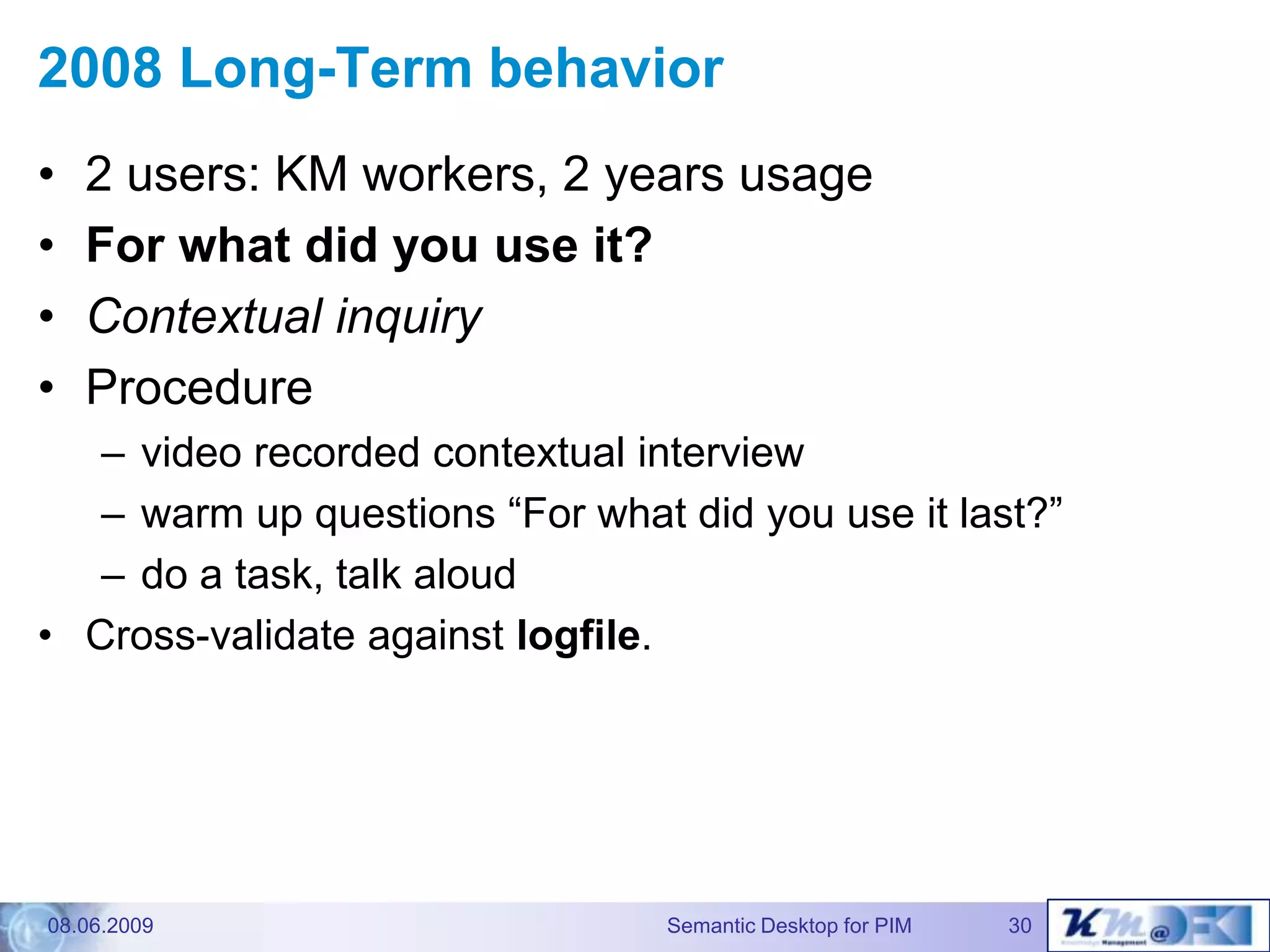The Gnowsis Semantic Desktopapproach to Personal InformationManagement - Dissertation defence talk