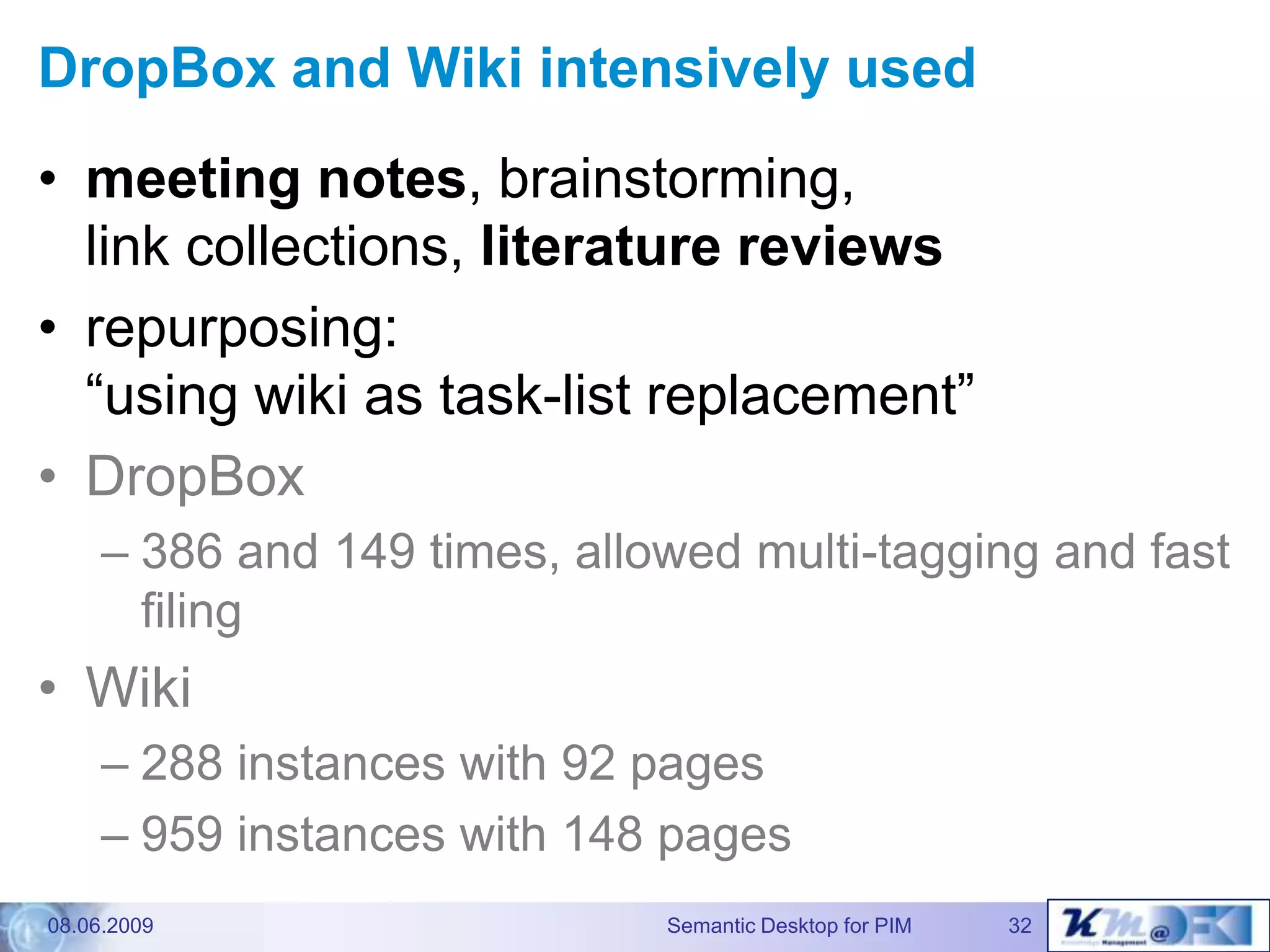 The Gnowsis Semantic Desktopapproach to Personal InformationManagement - Dissertation defence talk