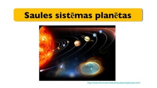 http://www.liis.lv/astro/teksts/saulessist/planetas.html Saules sistēmas planētas 