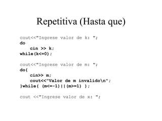 Estructuras Repetitivas C++ | PDF