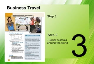 Business Travel
                  Step 1




                  Step 2
                  • Social customs
                  around the world
 