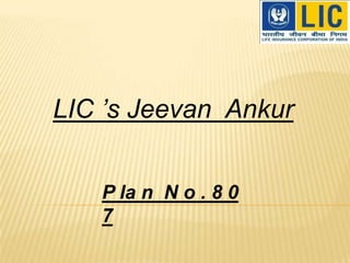LIC ’s Jeevan Ankur


   P la n N o . 8 0
   7
 