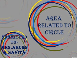 AreA
relAted to
circle
Submitted
to-
mrS.Archn
A SAvitA
 