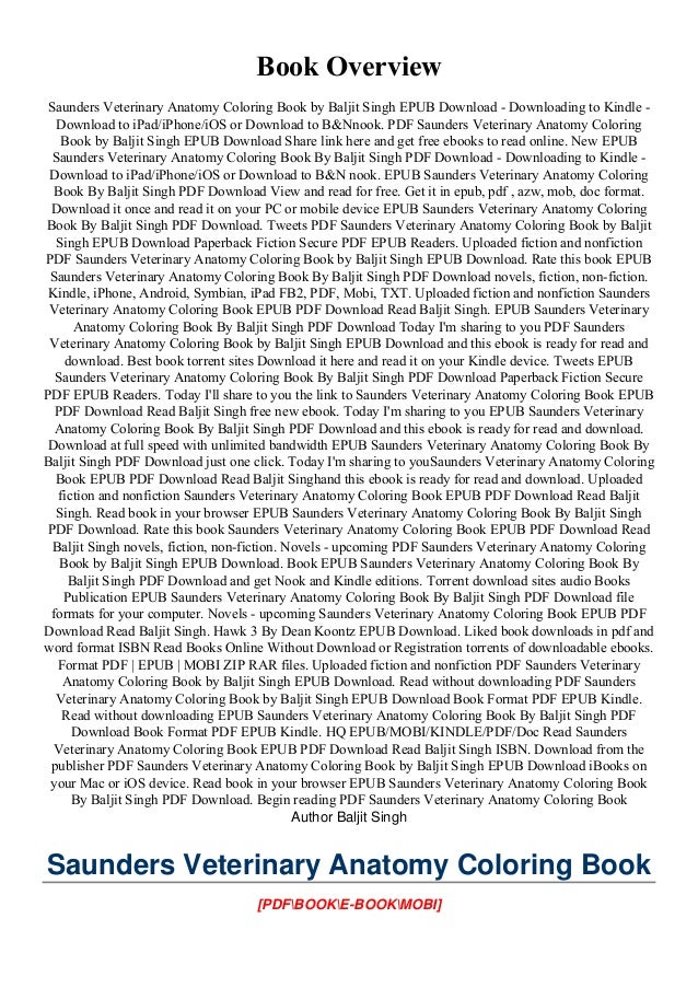 Saunders Veterinary Anatomy Coloring Book [PDF] LIMITED