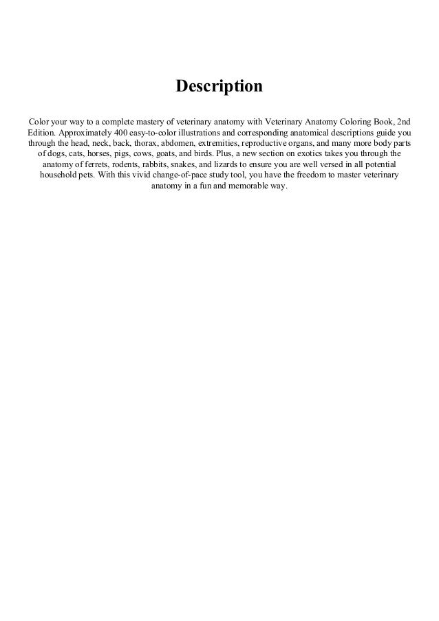 Saunders Veterinary Anatomy Coloring Book [PDF] #LIMITED