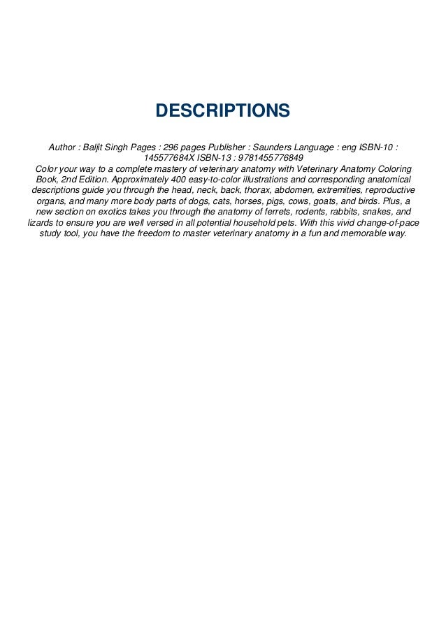 Featured image of post View 18 Saunders Veterinary Anatomy Coloring Book Pdf
