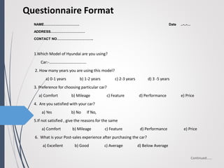 Hyundai Questionnaire.pdf Saurabh sharma presentation | PPTX