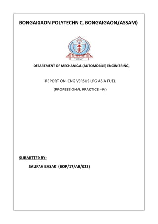 CNG versus LPG as a fuel Report | PDF