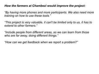 Sauti ya wakulima: using mobile phones to make the voices of rural farmers in Tanzania heard.
